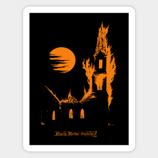 Black Metal Sunday (orange version) Magnet